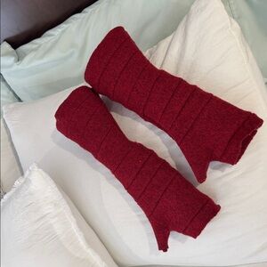 Cozy Red Knit Leg Warmers